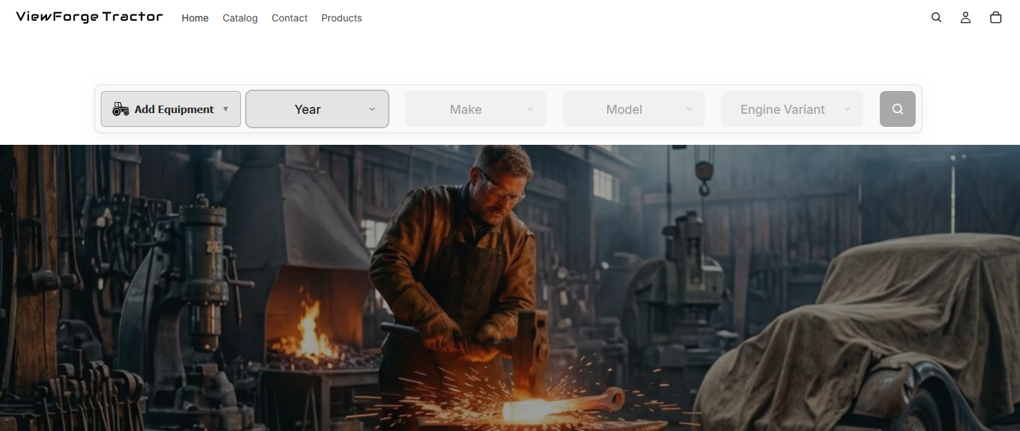 Year Make Model search bar on a Shopify storefront